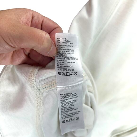 Tommy Bahama Ivory Quarter Zip Top L Tencel Blend‎ Quiet Luxury Coastal Casual - Picture 9 of 11